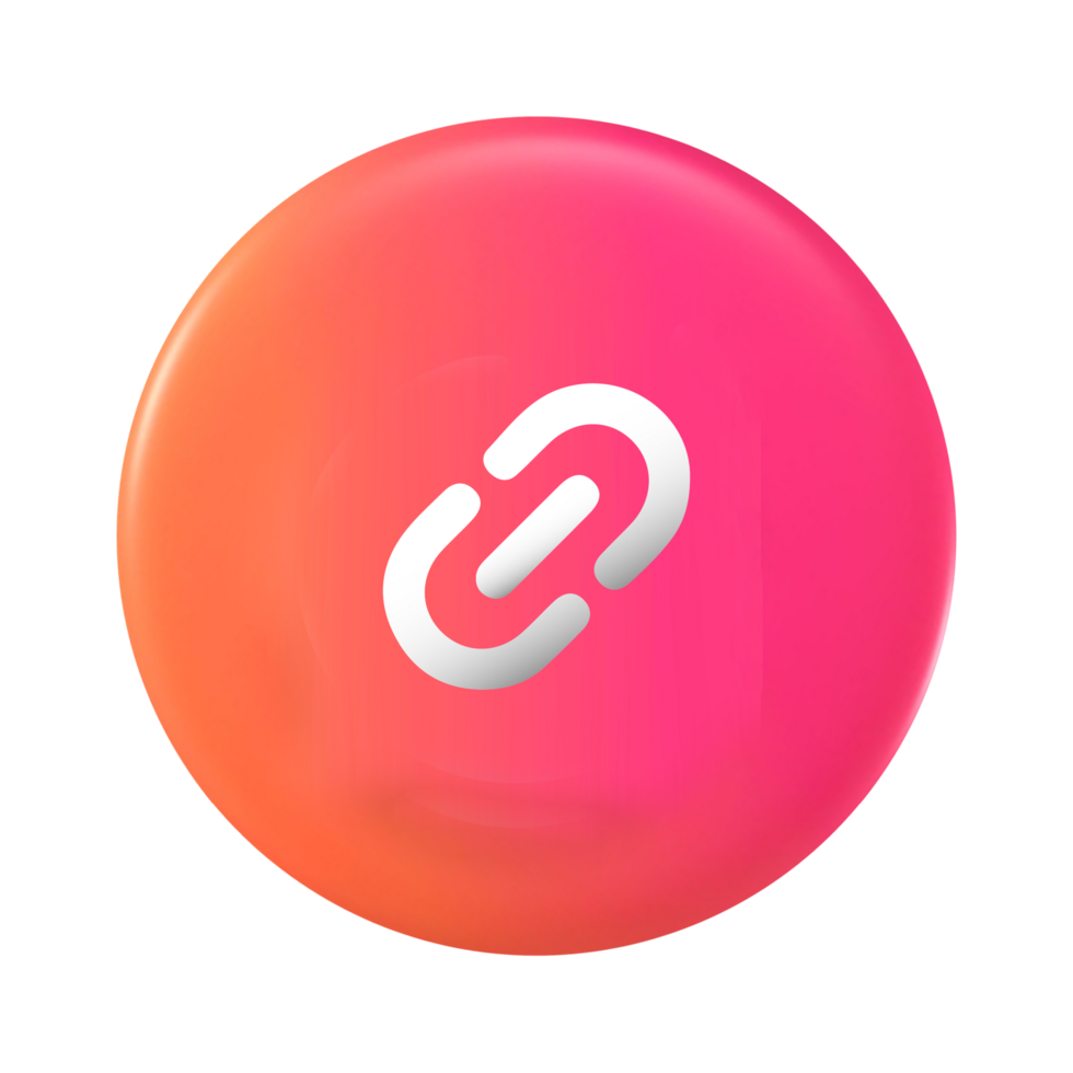 A pink and orange link icon on a black background png