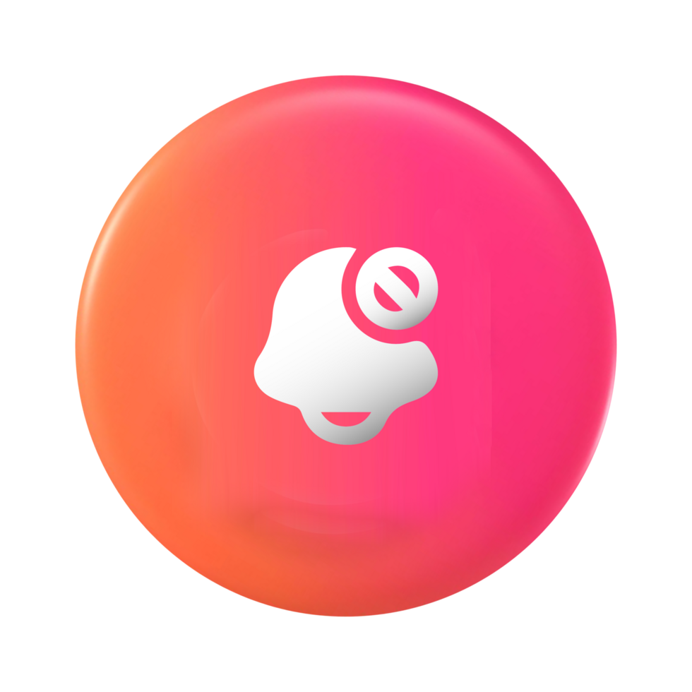 Notification icon on pink and orange button png