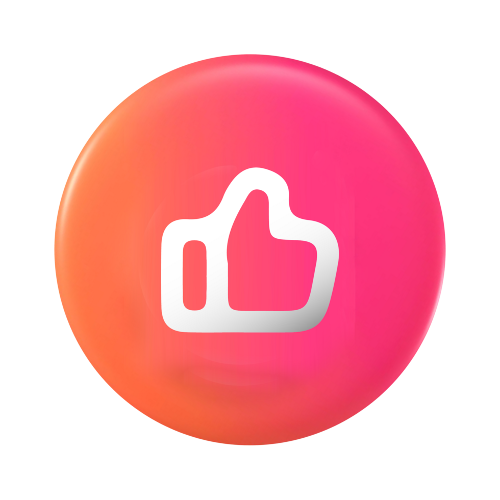 Like icon on pink and orange button png