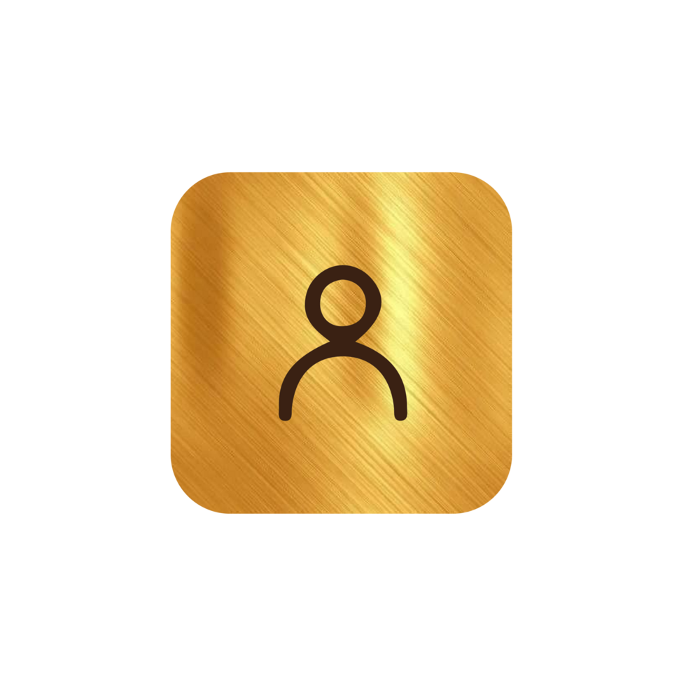 Person icon on gold shape png