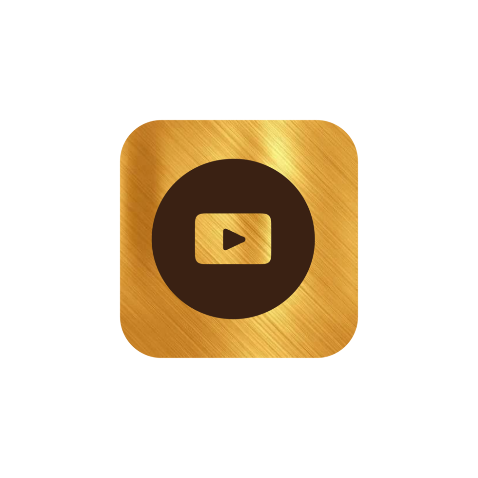 Youtube app icon with gold color png