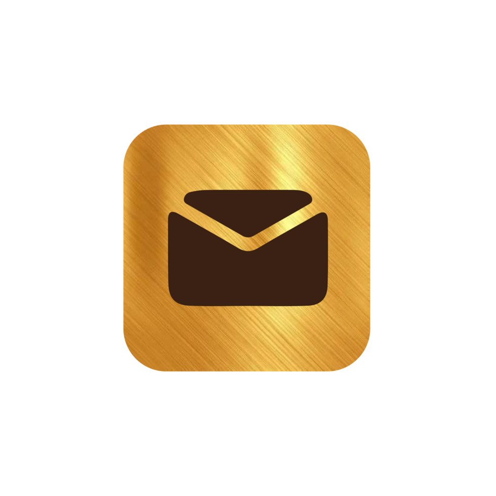Email icon on gold shape png