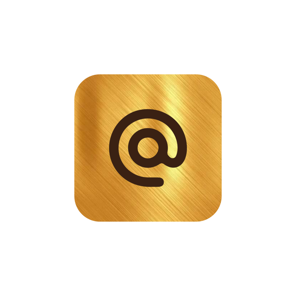 An app icon with a gold background and an at sign png