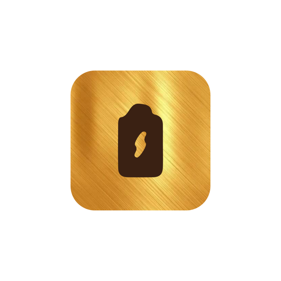 A gold icon with a black and white image png