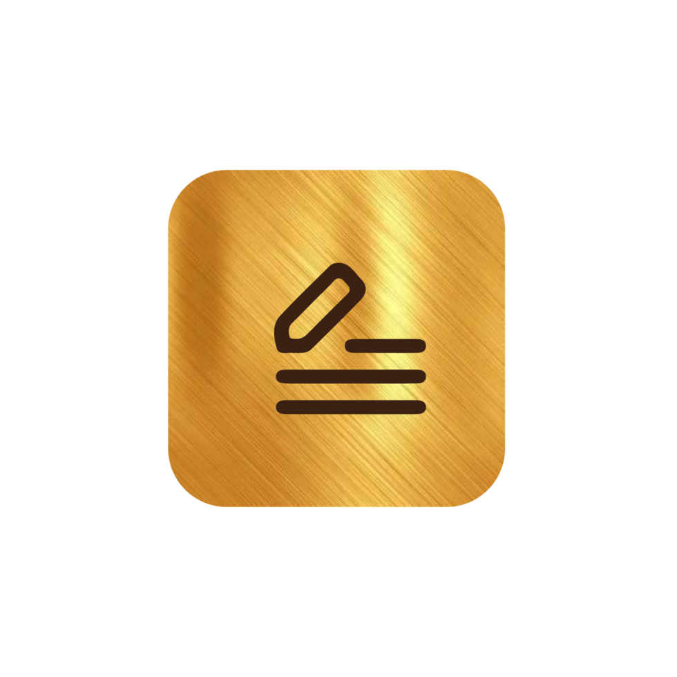 A gold icon with a paper clip on it png