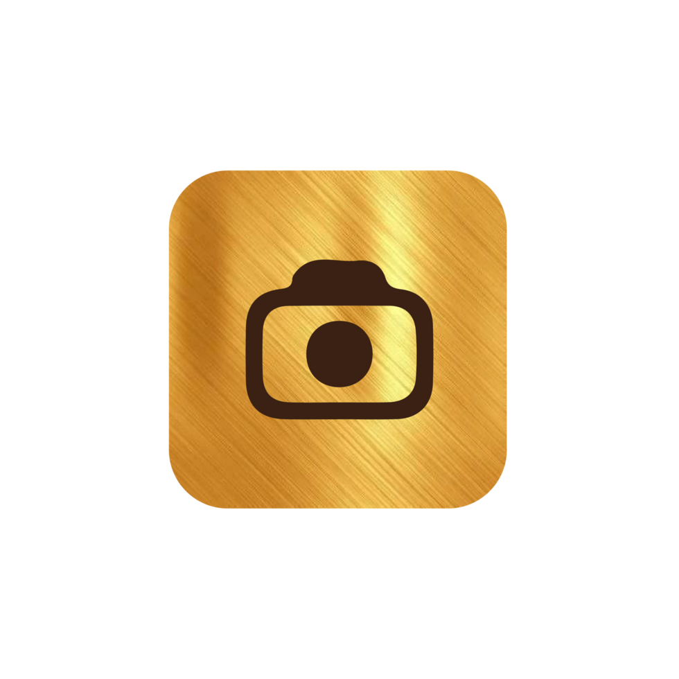 Camera icon on a gold shape png