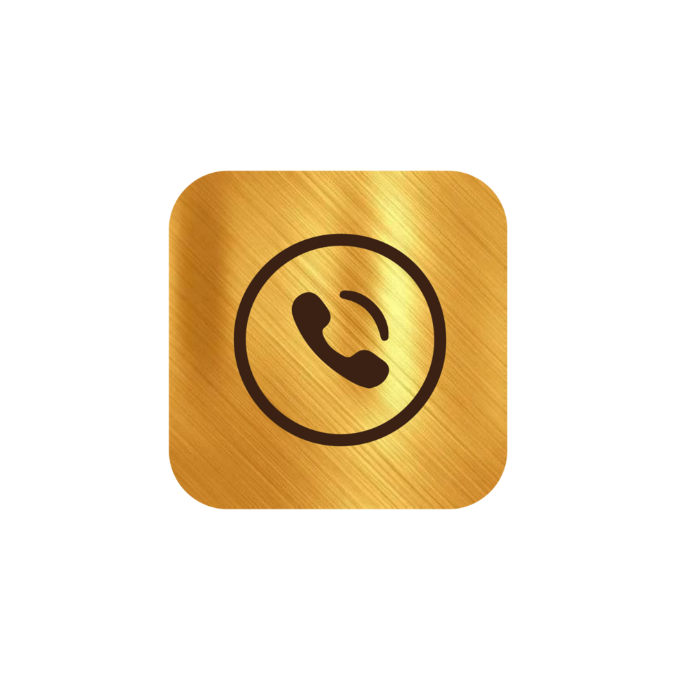 A gold phone icon on a black background png