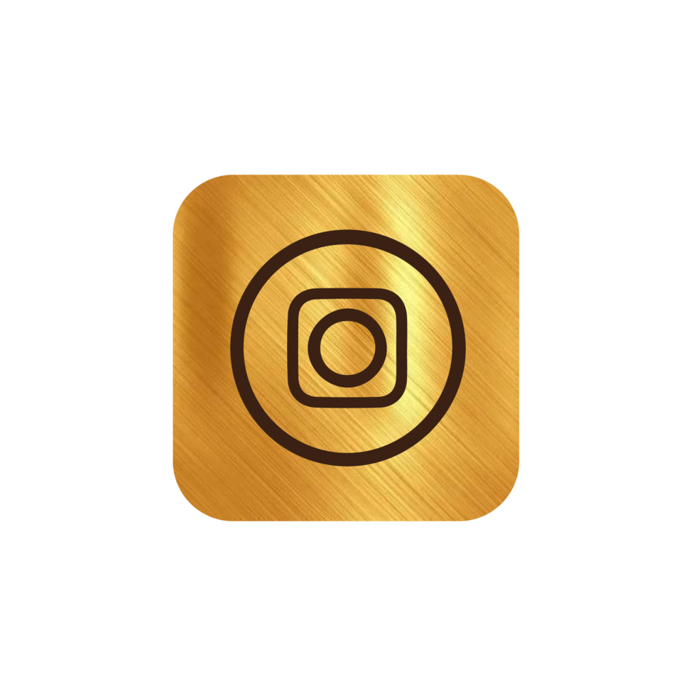 Instagram icon on gold png