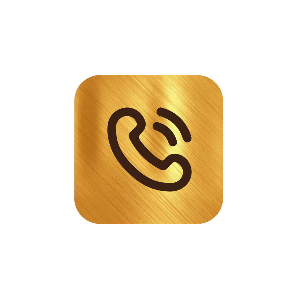 phone icon on Gold shape png