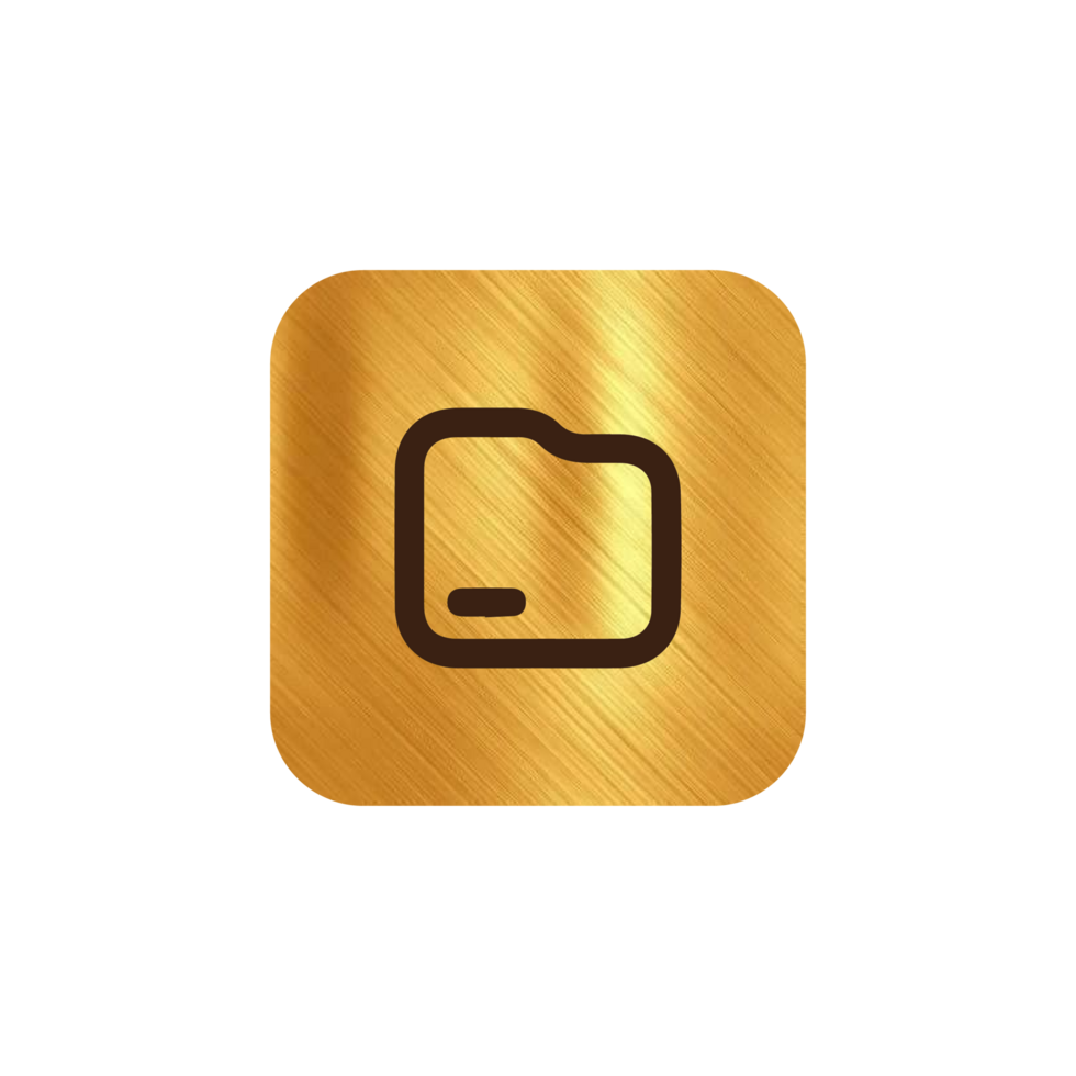 Folder icon on gold shape png
