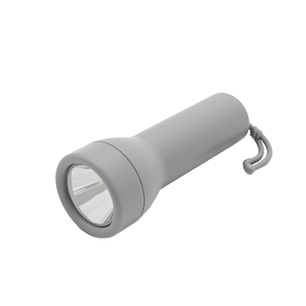 Compact Gray LED Flashlight with Wrist Strap png