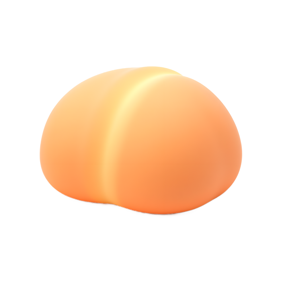 Smooth Peach Fruit Digital Render 3D Model png