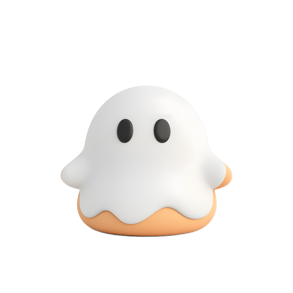Cute 3D Ghost Cookie Halloween Treat Design png