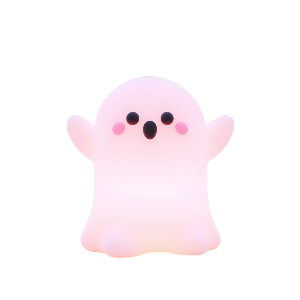 Cute Ghost Night Light Adorable Halloween Decor png