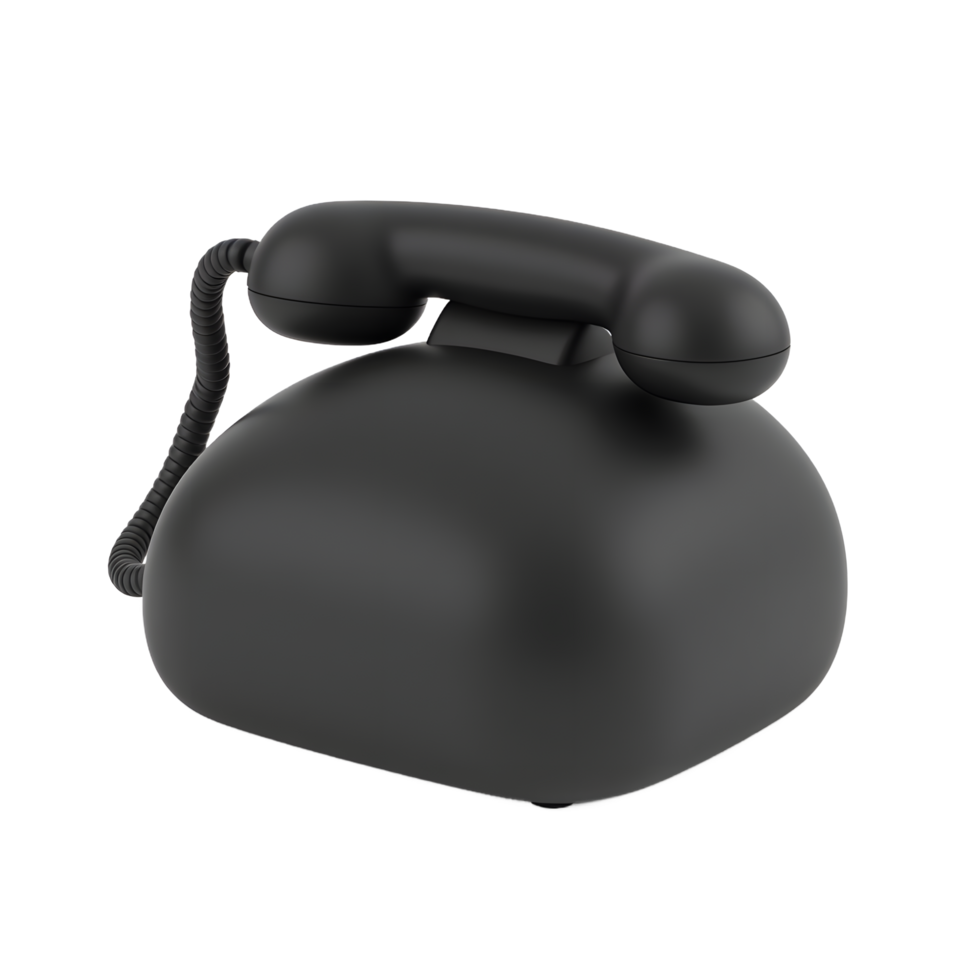 Classic Black Rotary Phone Retro Design Home Decor png