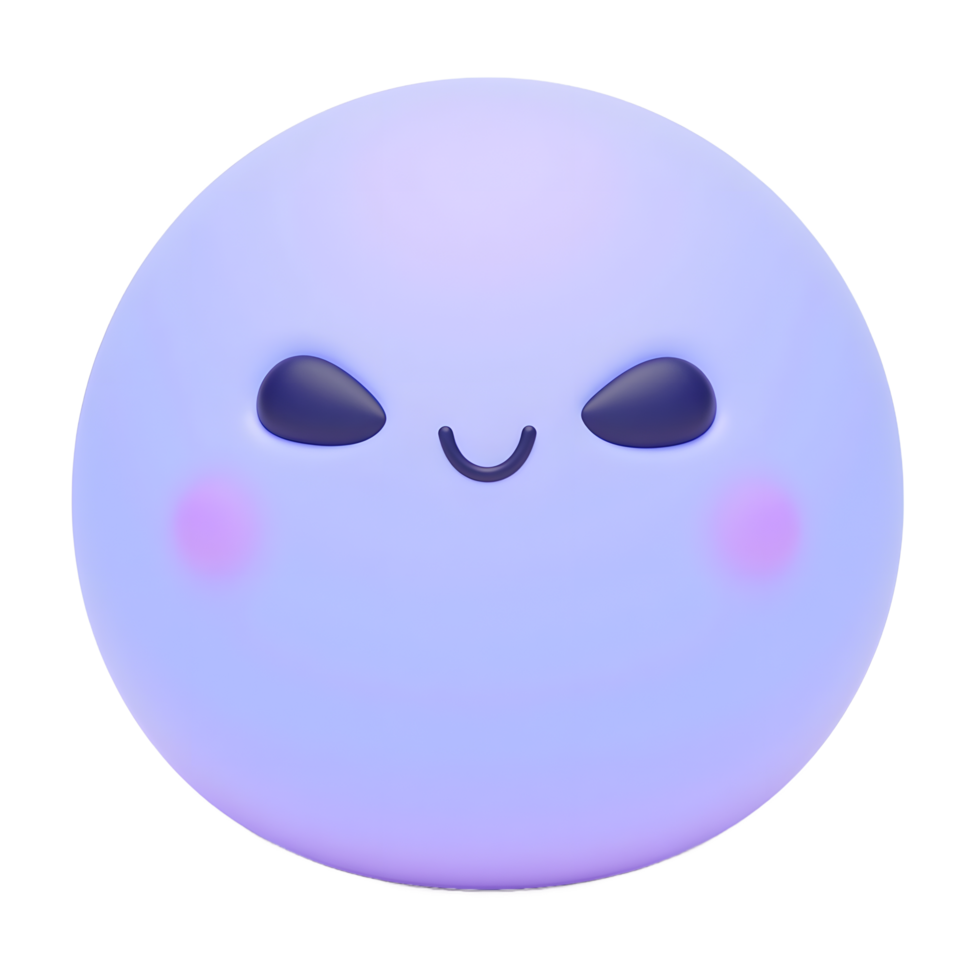 Adorable 3D Purple Emoji Egg Cute Cartoon Character png
