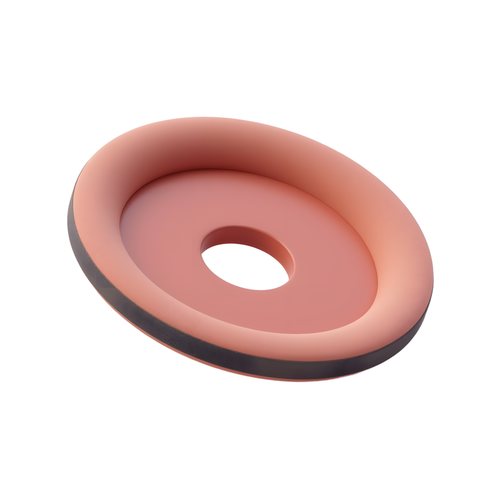 Abstract Coral Donut Shape 3D Render Minimalist Design png
