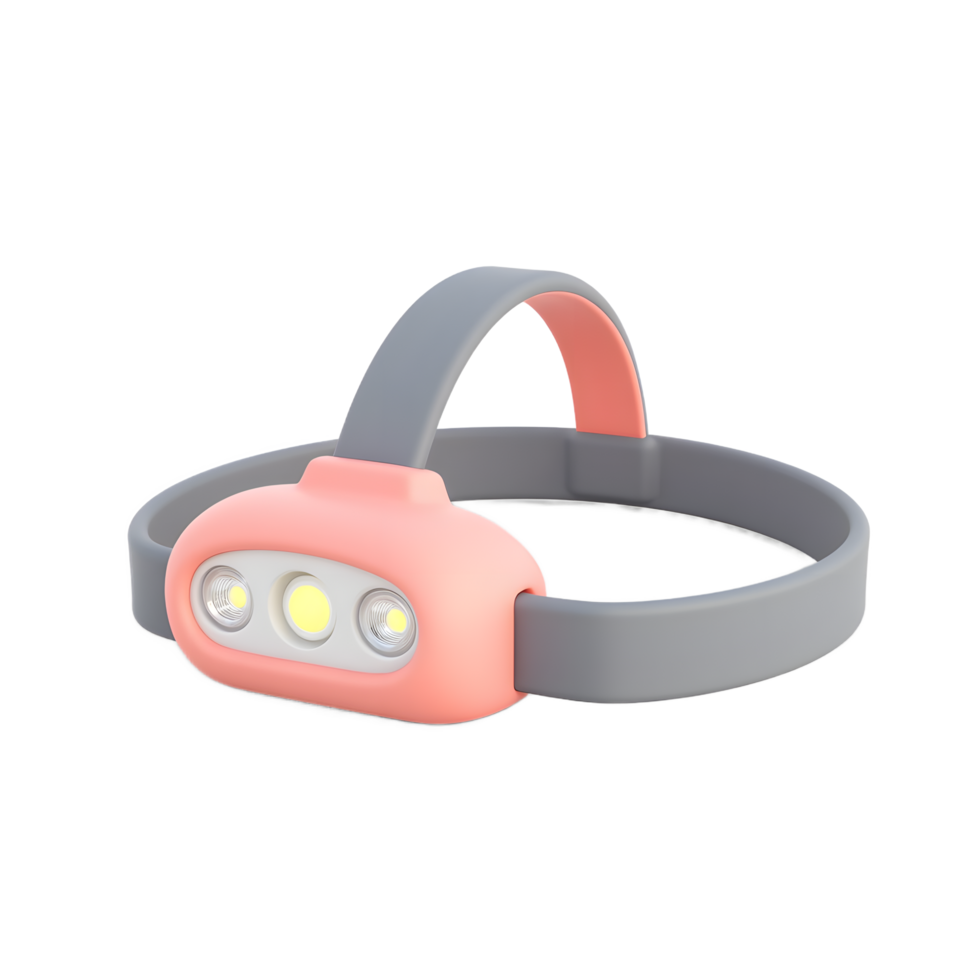 Portable LED Headlamp Compact Pink and Gray Design png