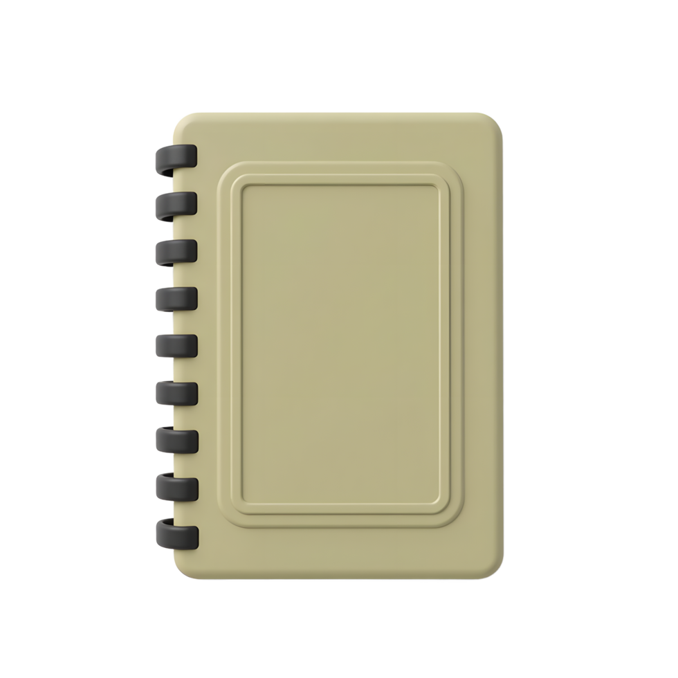 Beige Spiral Notebook Mockup Design Template png