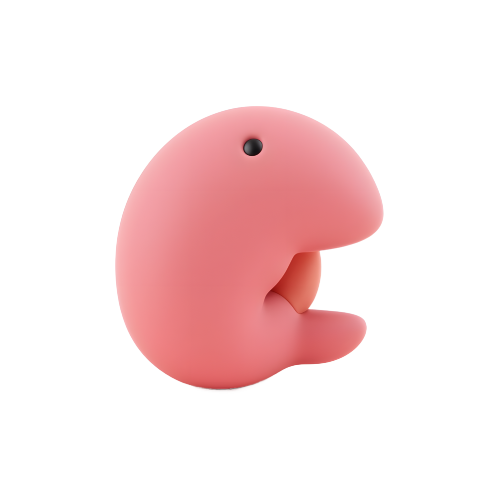 Adorable Pink 3D Cartoon Character Holding Egg png
