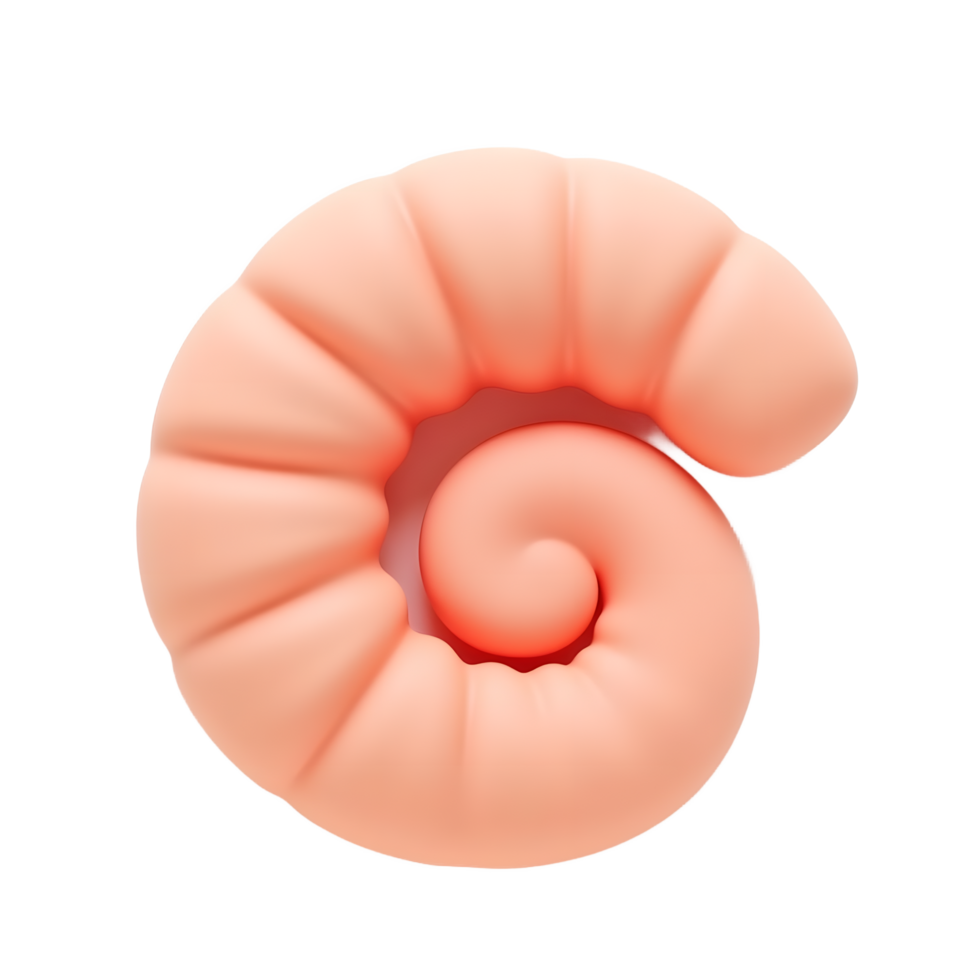 Peach Spiral Shell 3D Render Abstract Background png