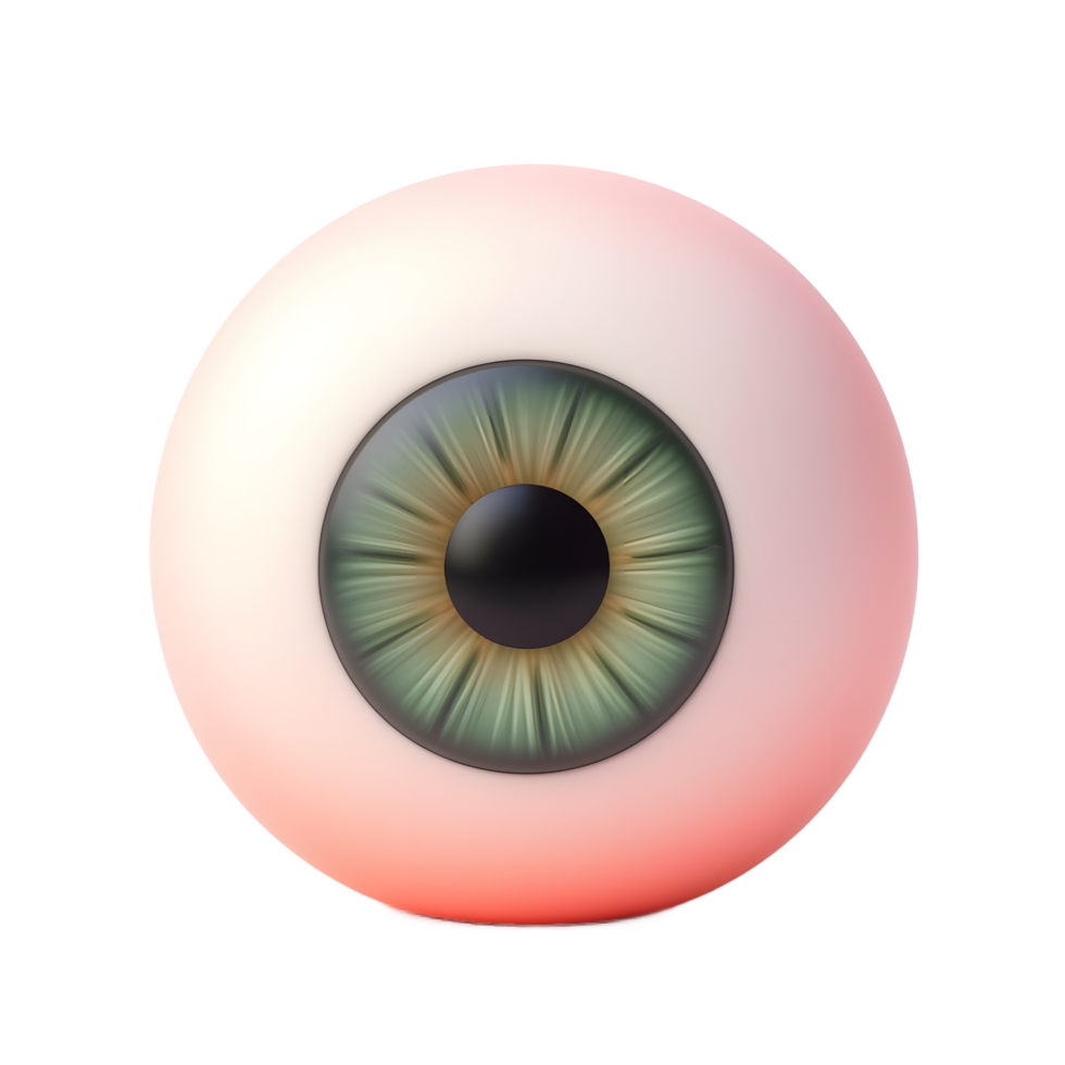 Realistic 3D Eyeball Render Green Iris Anatomy Model png
