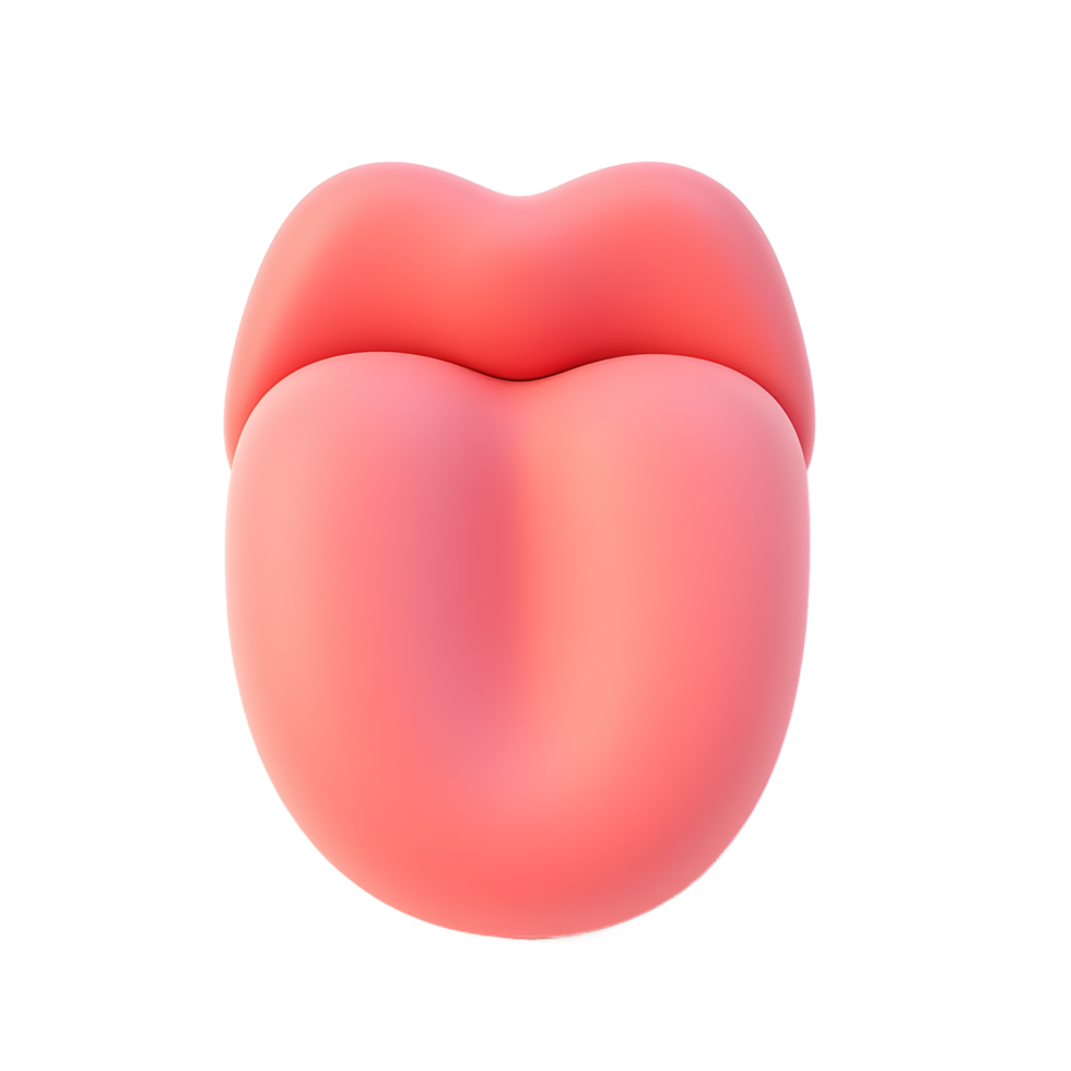 3D Render of Pink Lips and Tongue Illustration png