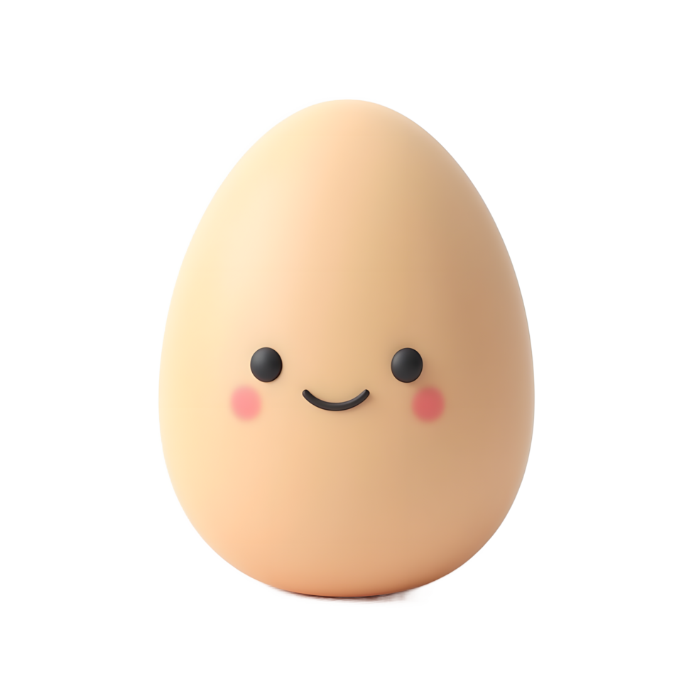 Cute Smiling Egg 3D Render Happy Easter Design png