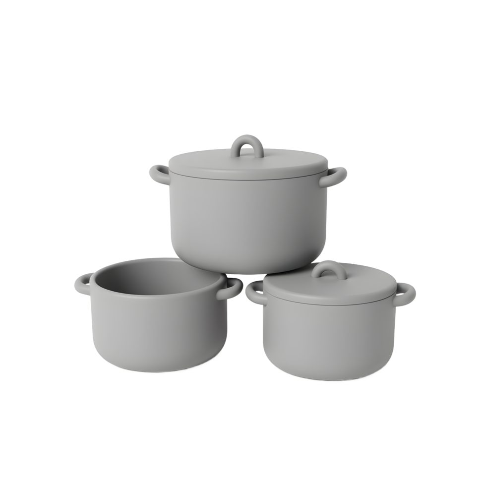 Gray Silicone Pots and Pans Kitchen Set for Cooking png