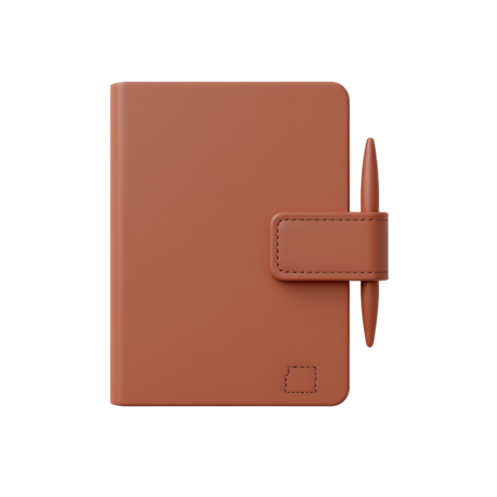 Brown Leather Notebook with Pen Perfect for Note Taking and Journaling png