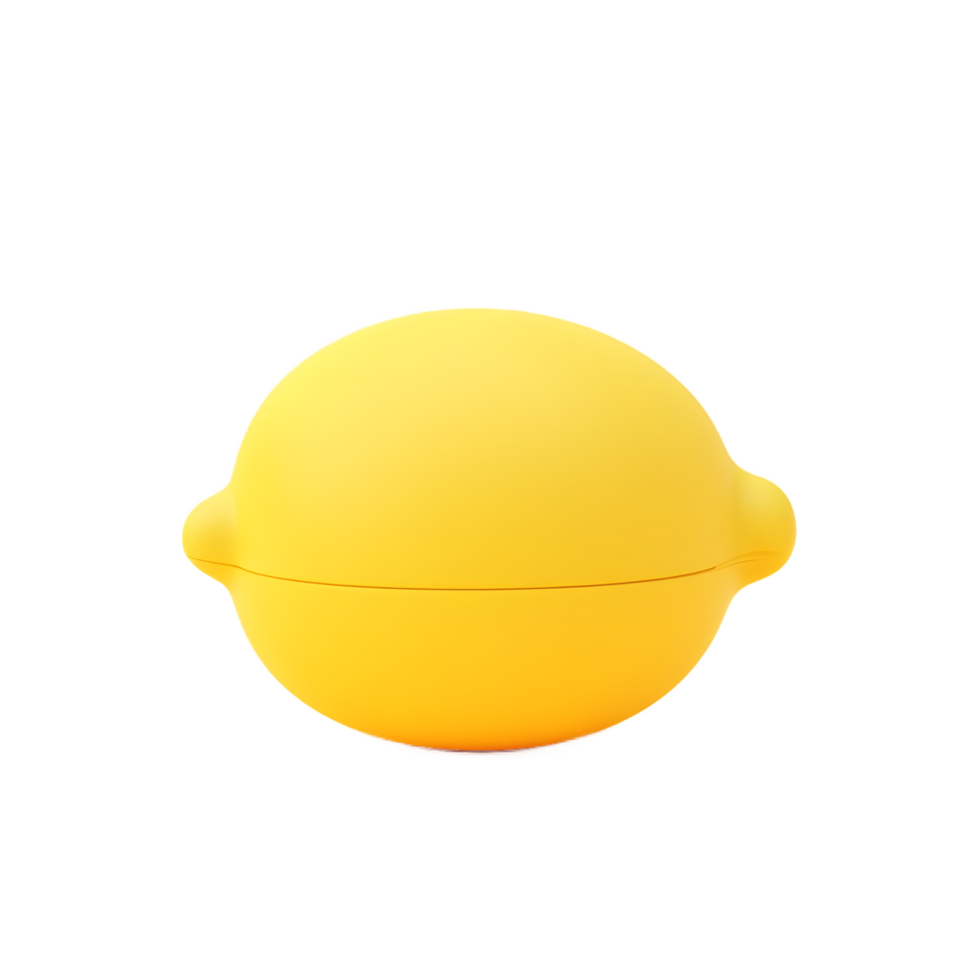 Yellow Lemon Shaped Container Minimalist Product Mockup png