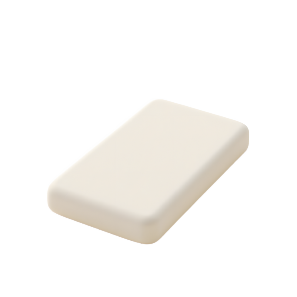 Cream Beige Rectangular Power Bank Charger png