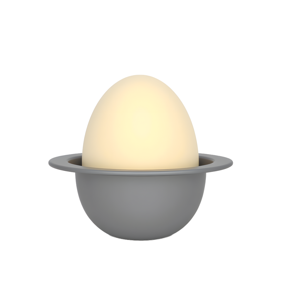 Illuminated Egg Lamp Modern Nightlight Grey Holder png