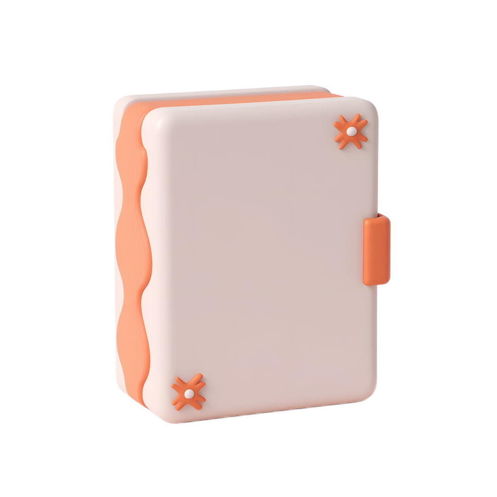 Cute Pastel Pink and Orange Notebook 3D Render png