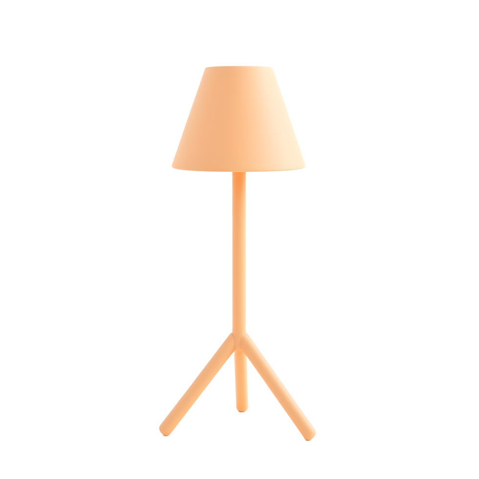Modern Peach Floor Lamp with Tri-Leg Stand png