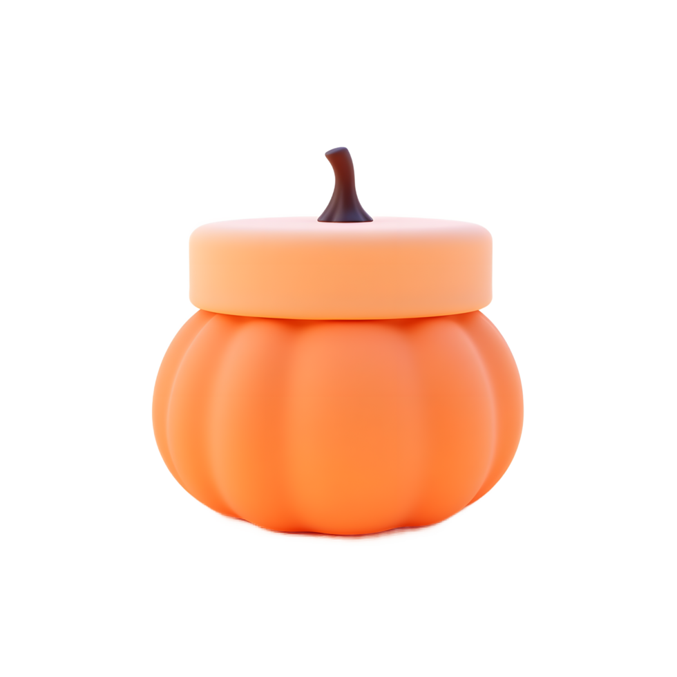 Cute Pumpkin Shaped Jar 3D Render for Fall Decor png