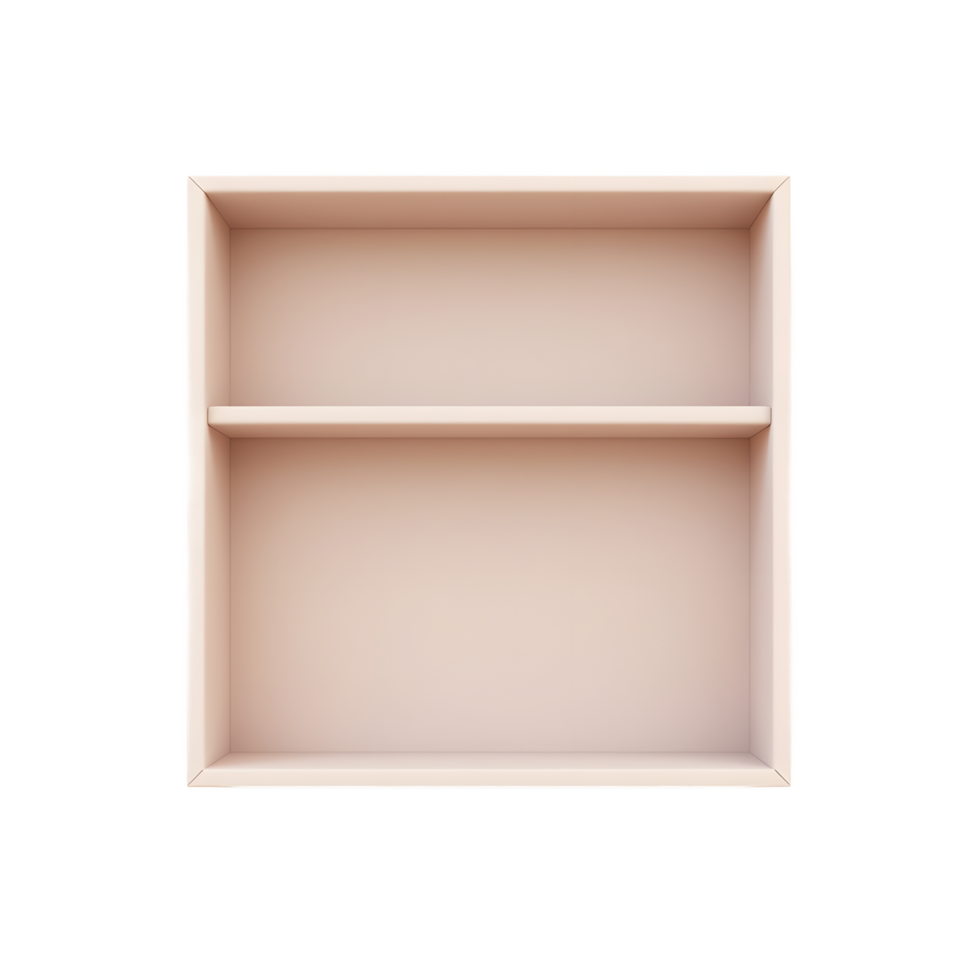 Empty Beige Shelf Unit Mockup Product Display png
