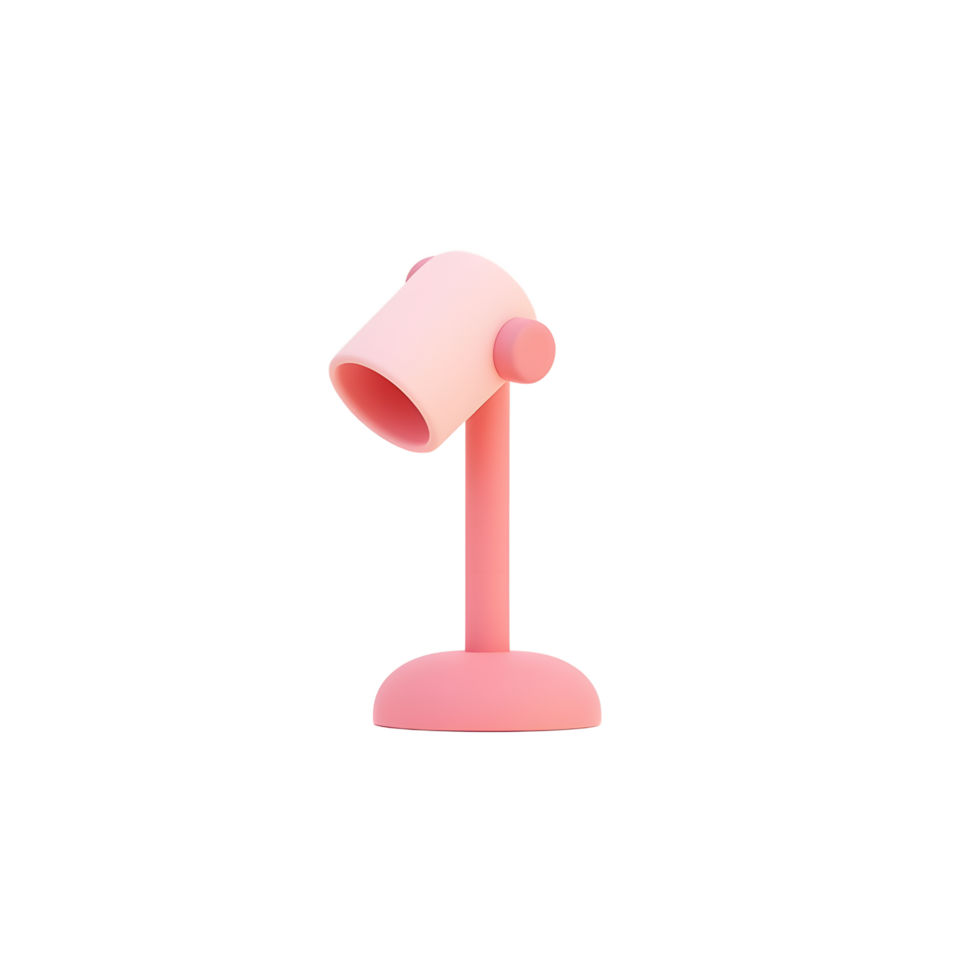 Cute Pink Desk Lamp 3D Render Modern Minimalist Design png