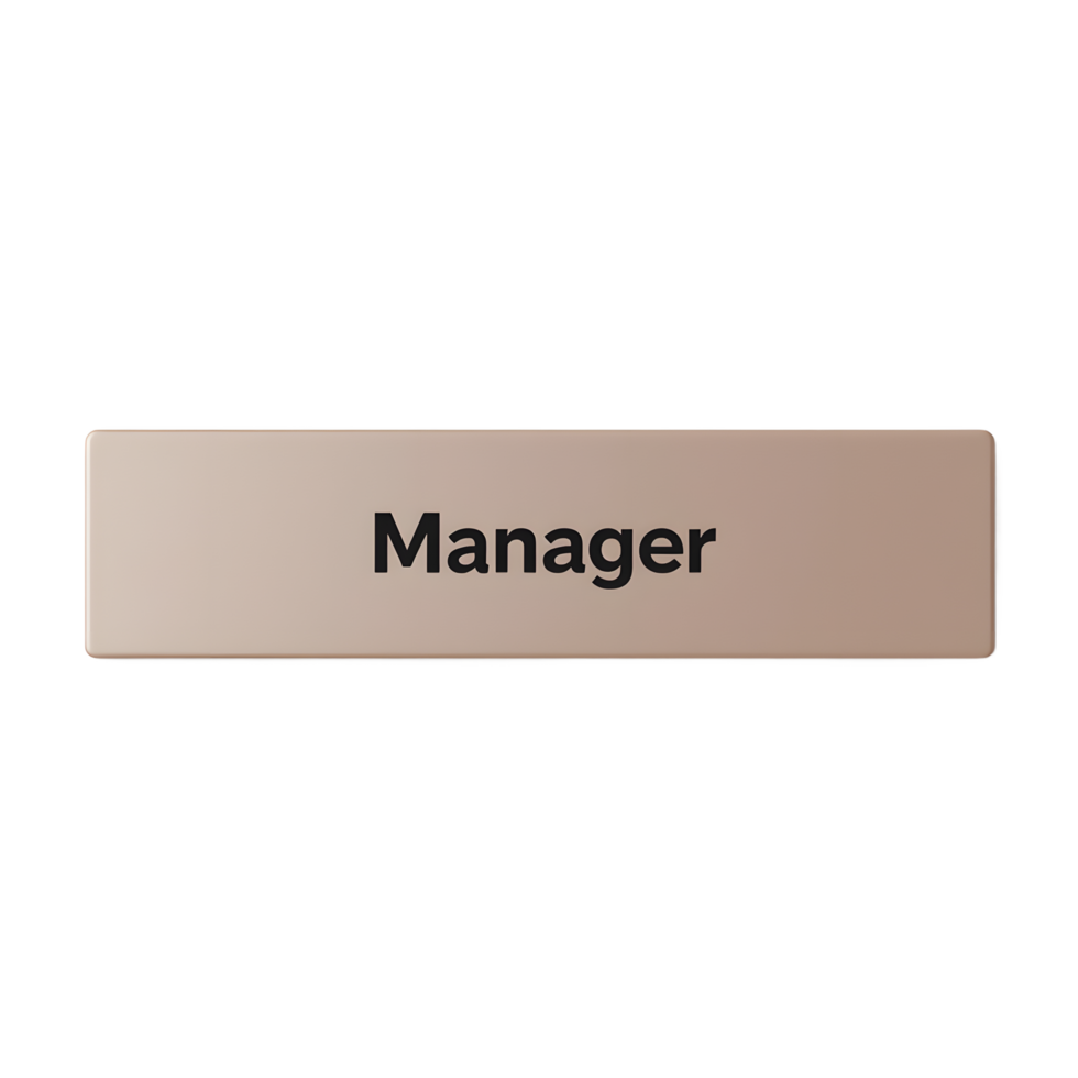 Modern Beige Office Manager Nameplate Sign png
