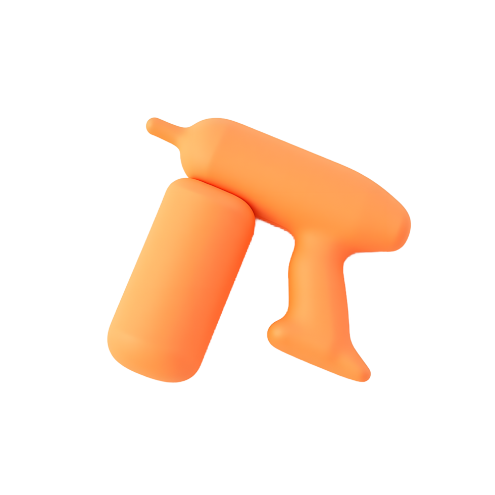Orange Drill Icon 3D Render png