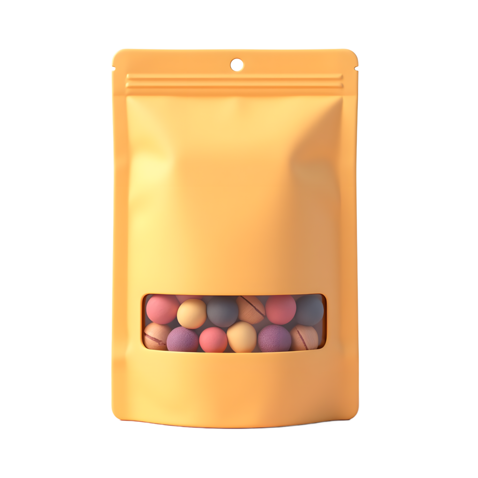 Pastel Candy Pouch Packaging Mockup Design png