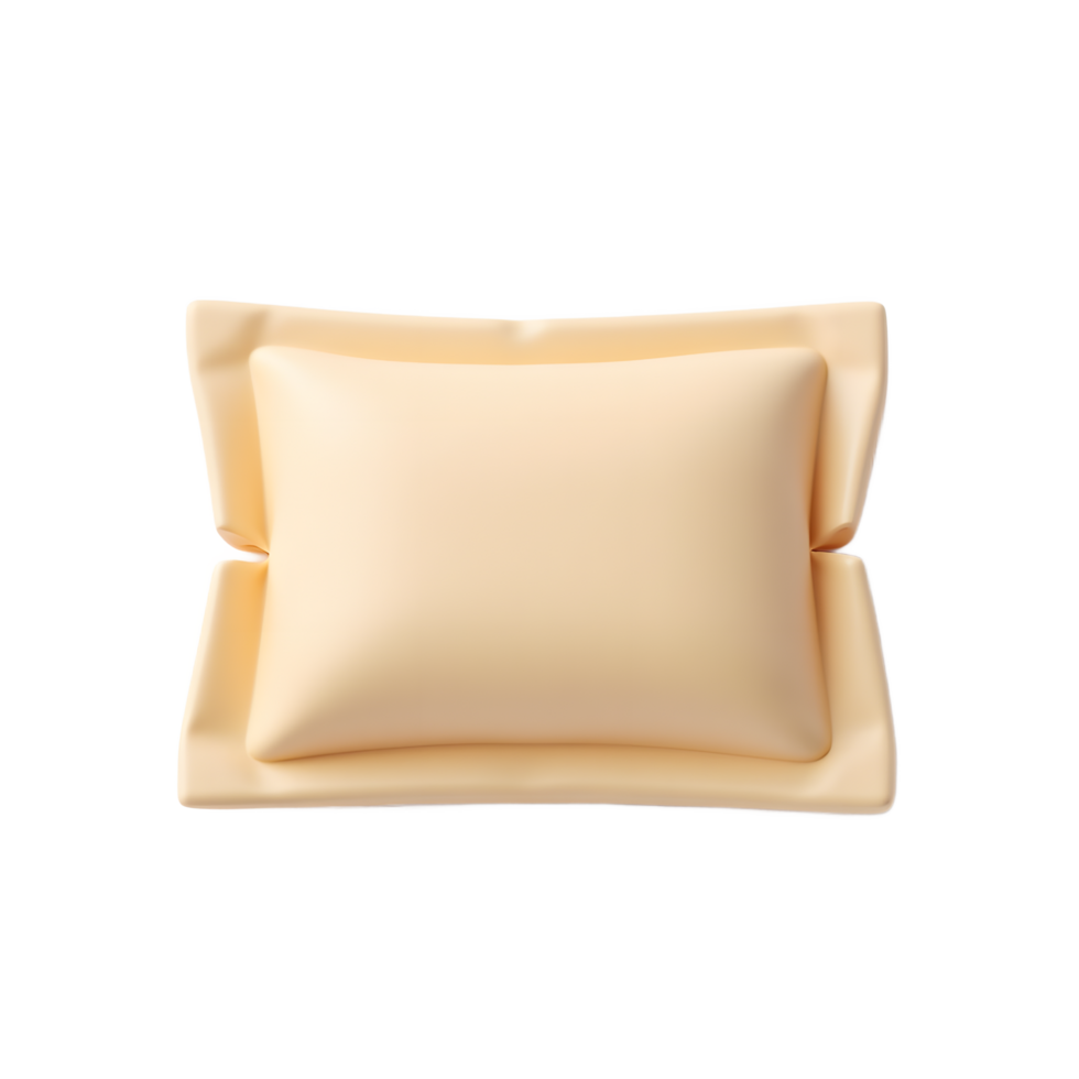 Soft Beige Pillow Mockup Isolated on White Background png