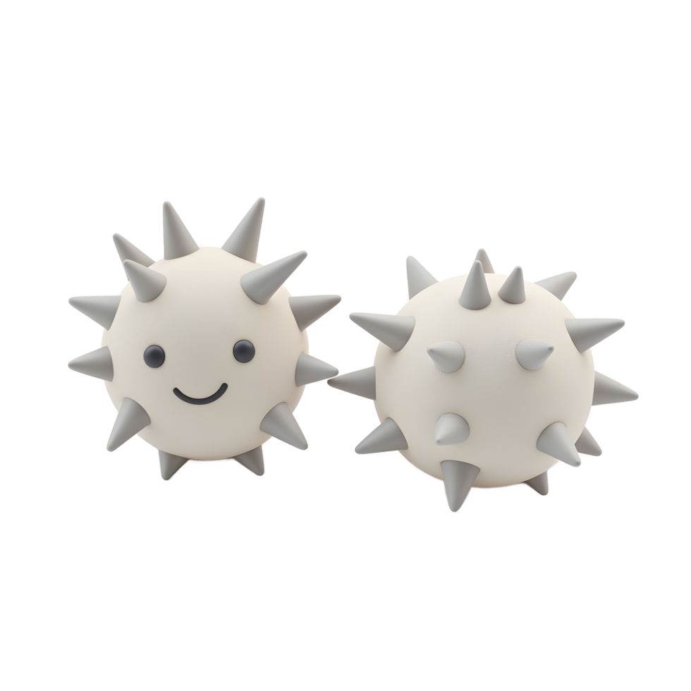 Cute Spiky Ball 3D Render Illustration png