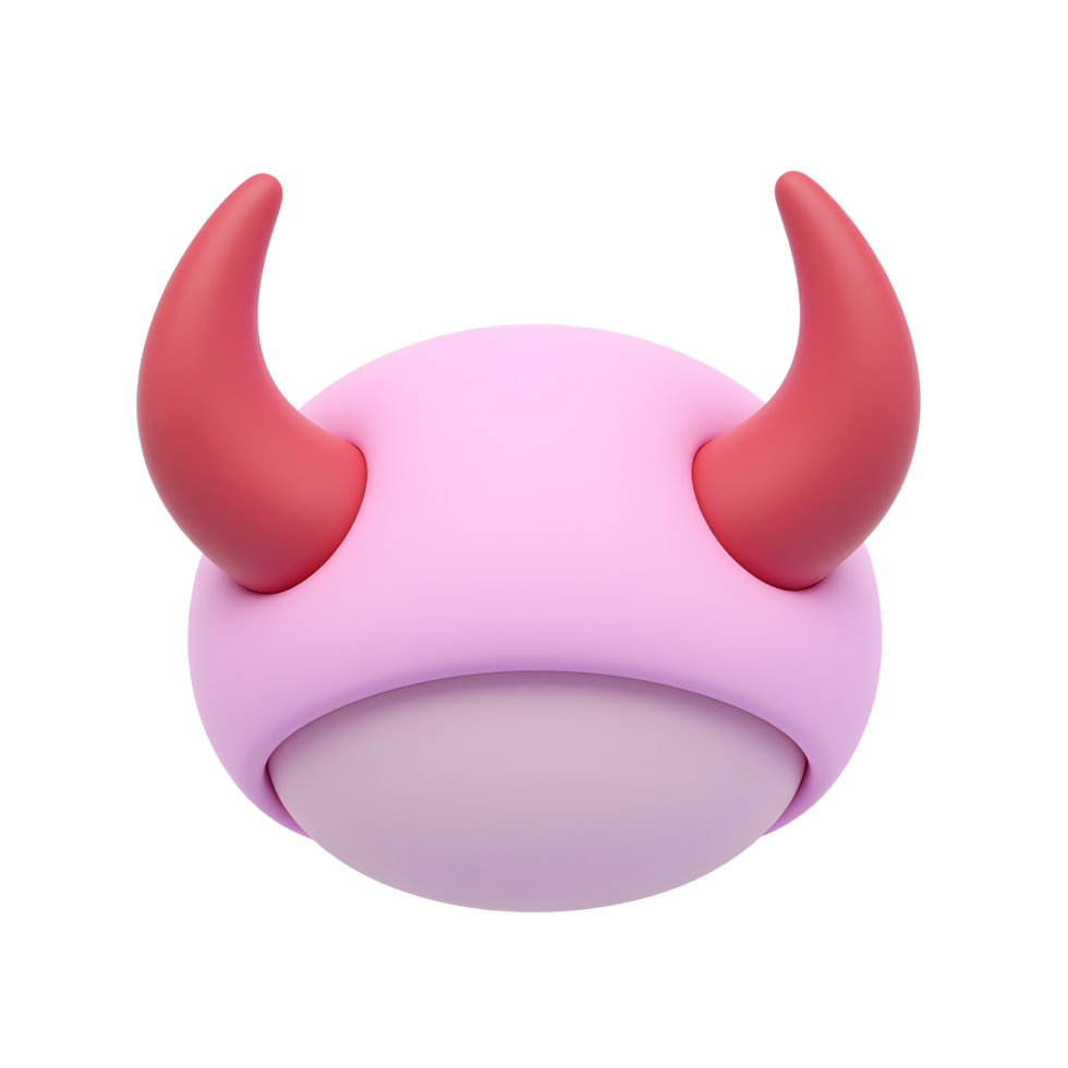 Cute Pink Devil Horns 3D Render Avatar png