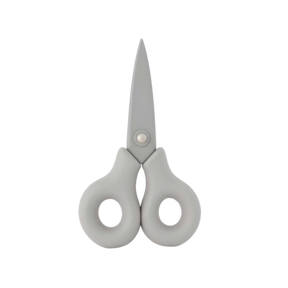 Gray Ergonomic Scissors for Crafts and Office Use png