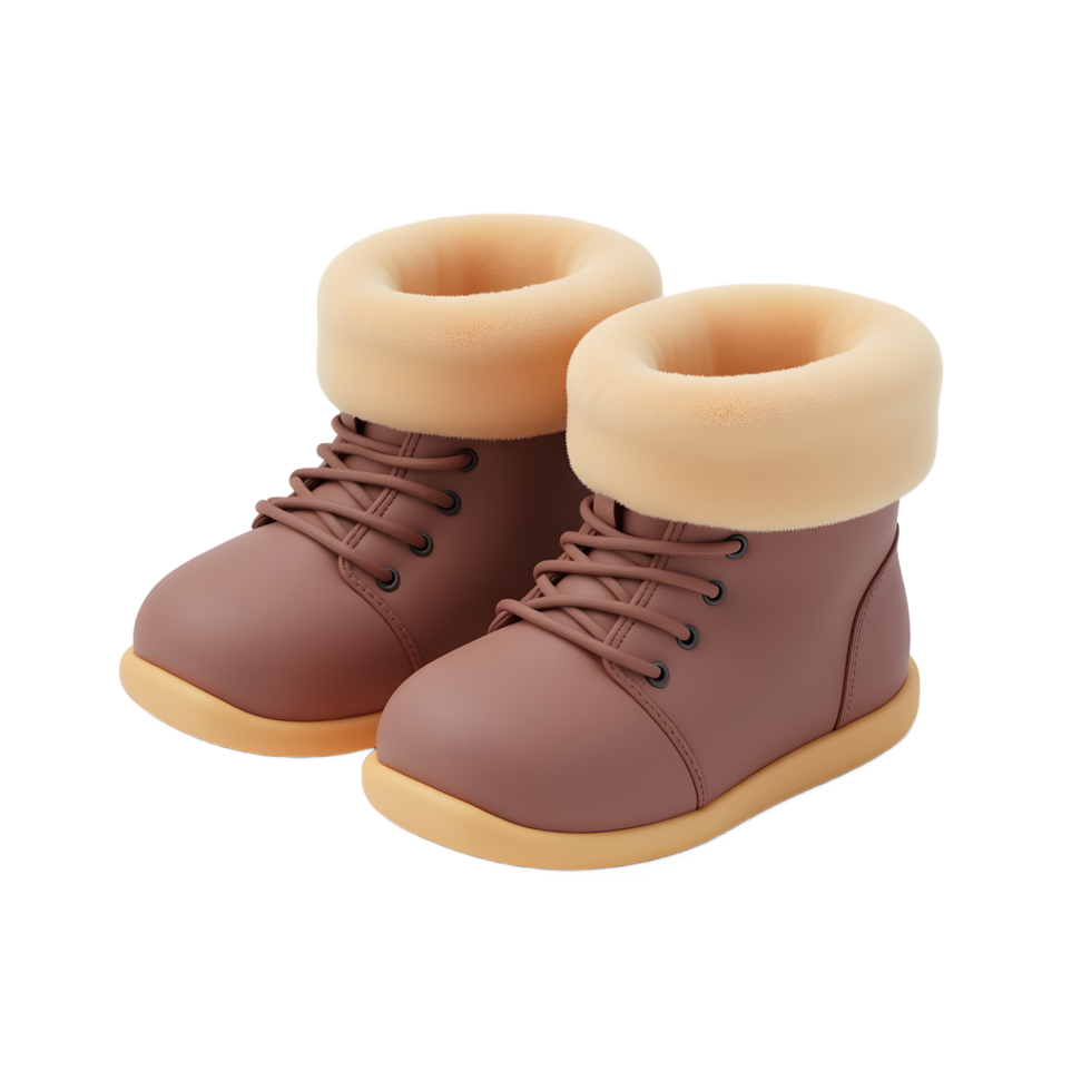 Adorable Brown Baby Boots with Fuzzy Lining Winter Footwear png