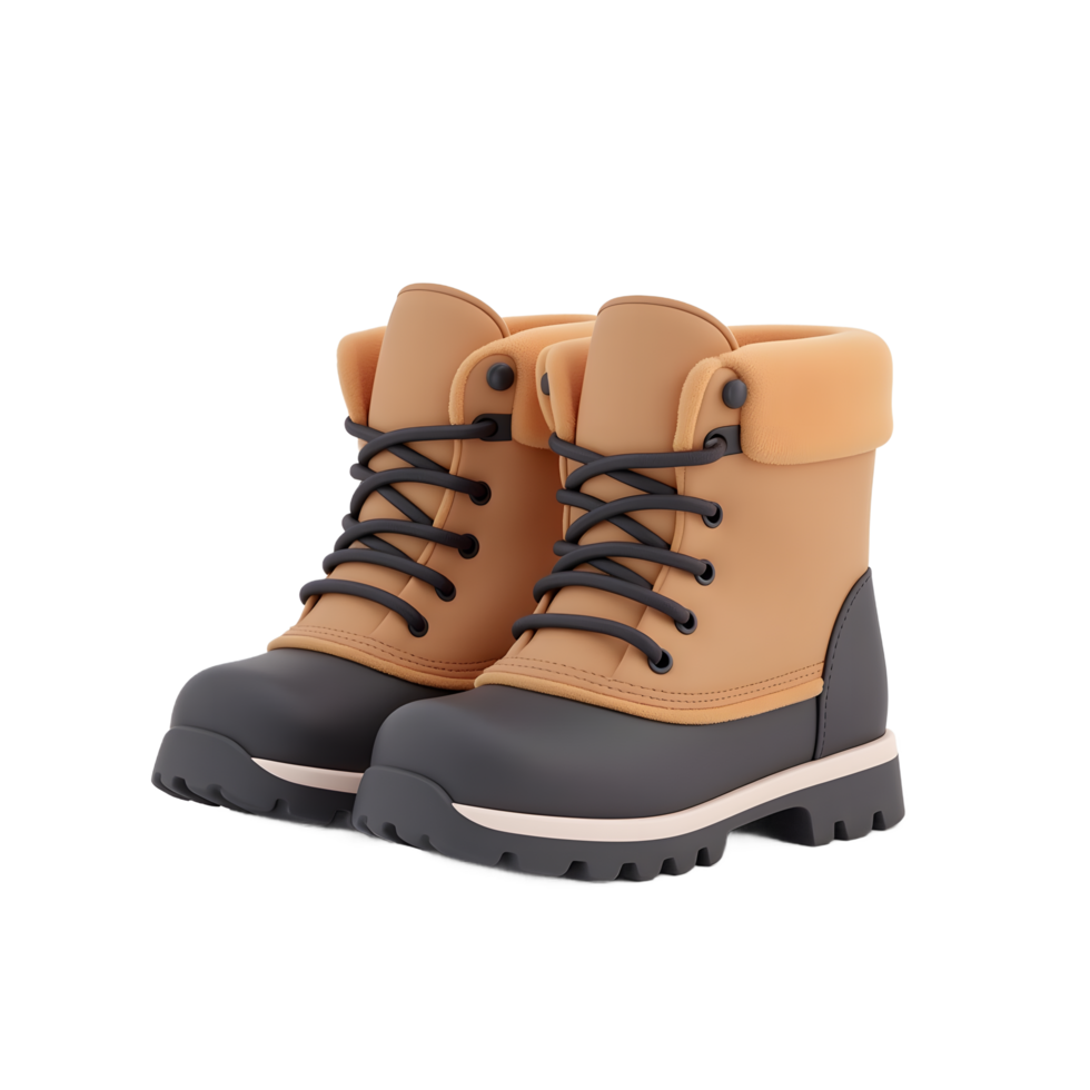 Stylish Tan and Black Winter Boots for Men and Women png