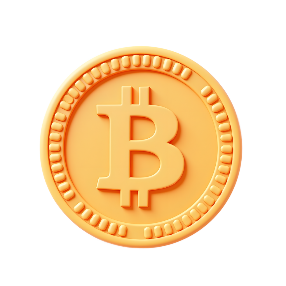 3D Rendered Bitcoin Gold Coin Cryptocurrency png