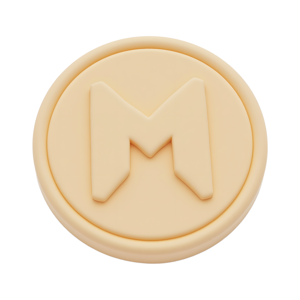 Maker MKR Cryptocurrency Token 3D Render png
