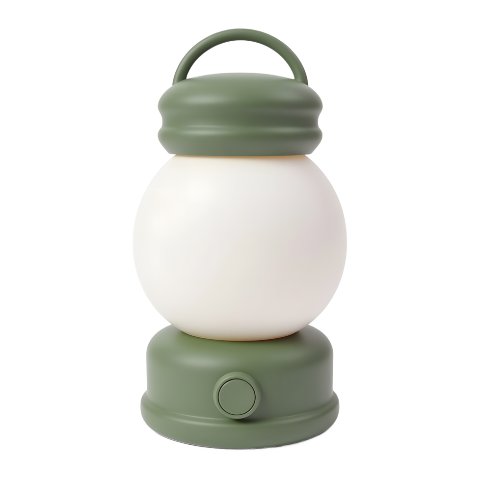 Modern Green Lantern Lamp Portable LED Night Light png